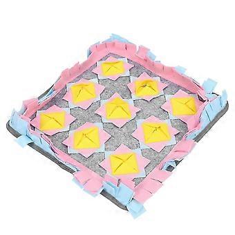 Pet Sniffing Mat Square Shaped Training Slow Eating Anxiety Release Mat for Pet Dog PigPink