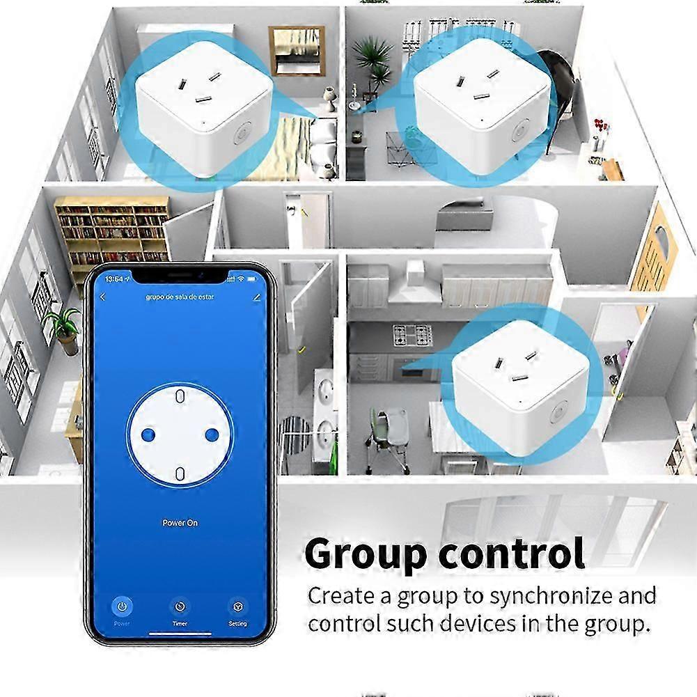 5Pcs Smart AU Plug Outlet Switch WiFi / Zigbee Socket Voice Control for Alexa Google