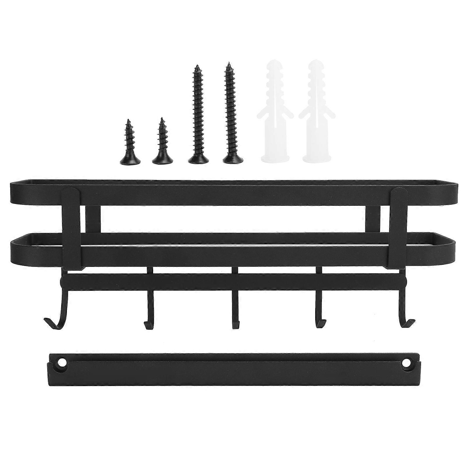 Umbrella Stand Aluminum Alloy Storage Shelf Organizer with Hooks for Hallway and Kitchen Use, Durable and Stylish Design