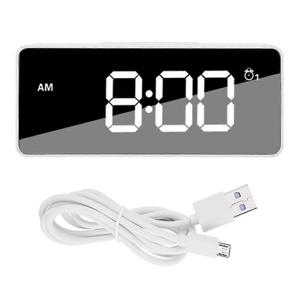 Multi-function USB charging digital music snooze alarm clock backlight mirror display Desk Clock With USB Charging