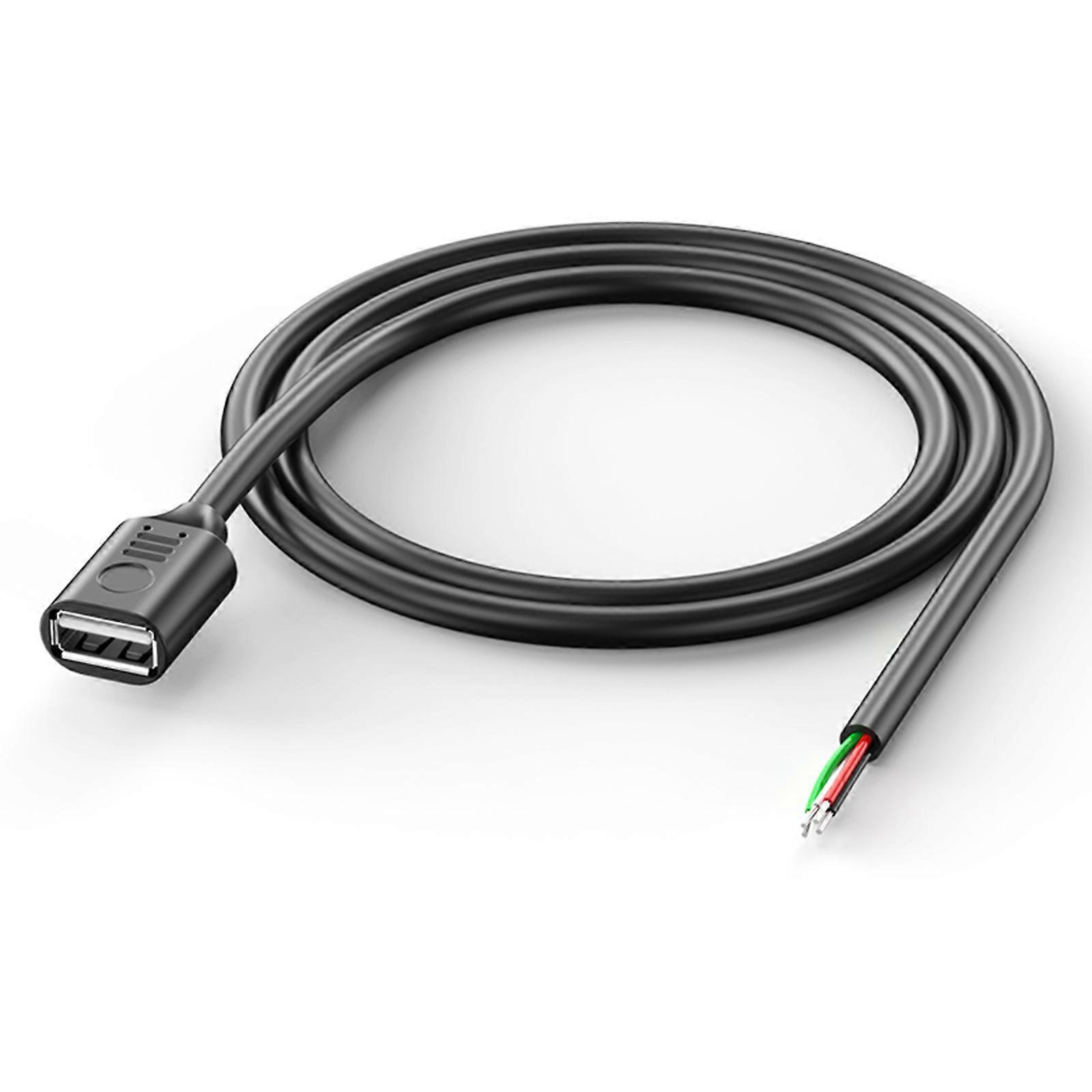 USB2.0 Plug Cable with 4pin Bare Wire,USB Power Data Cable Pigtail Cable for USB Equipments Replace Repairs