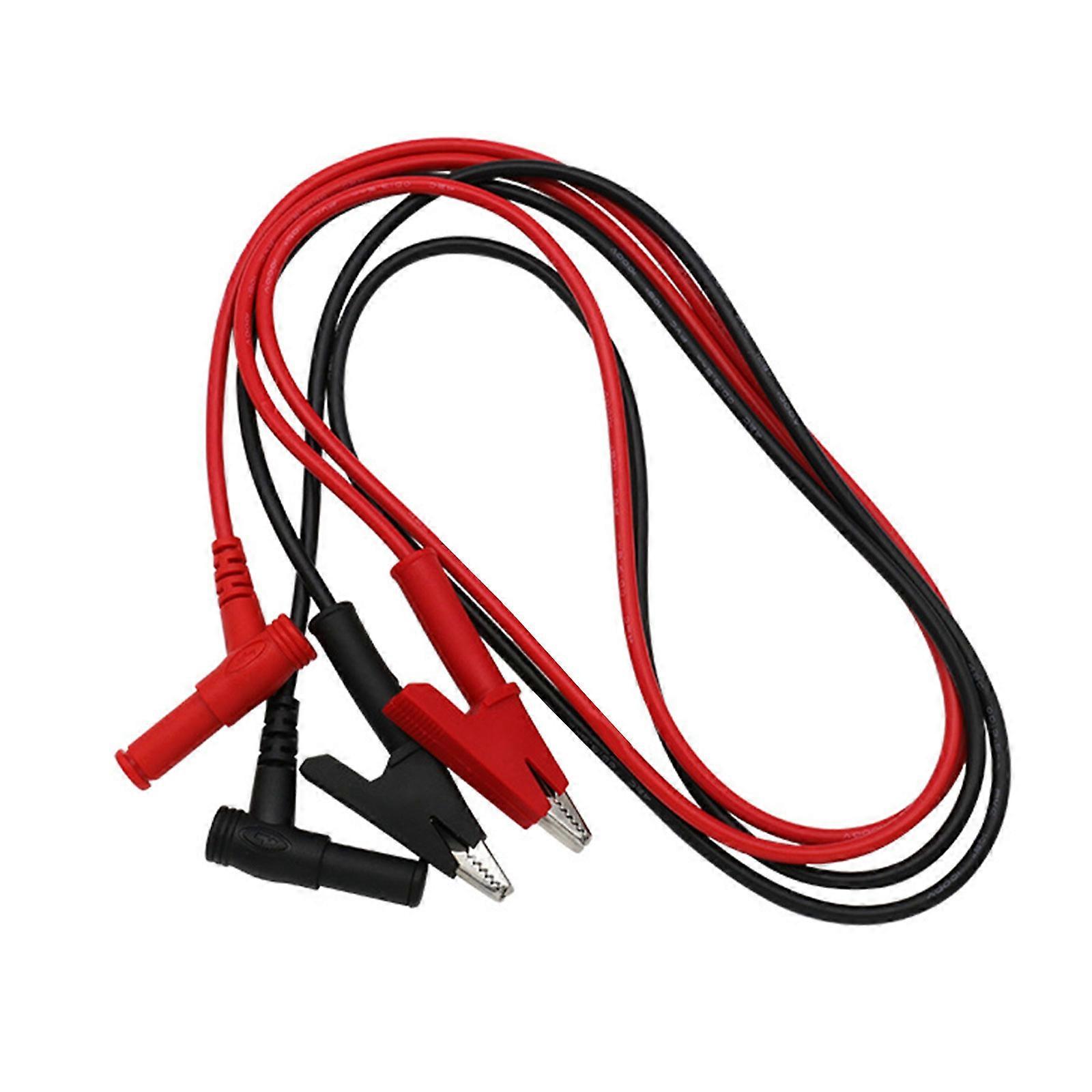 Multimeter Test Leads Double Alligators Clips Wire Cable with Insulators Clips Compatible  for Measuring Voltage Current