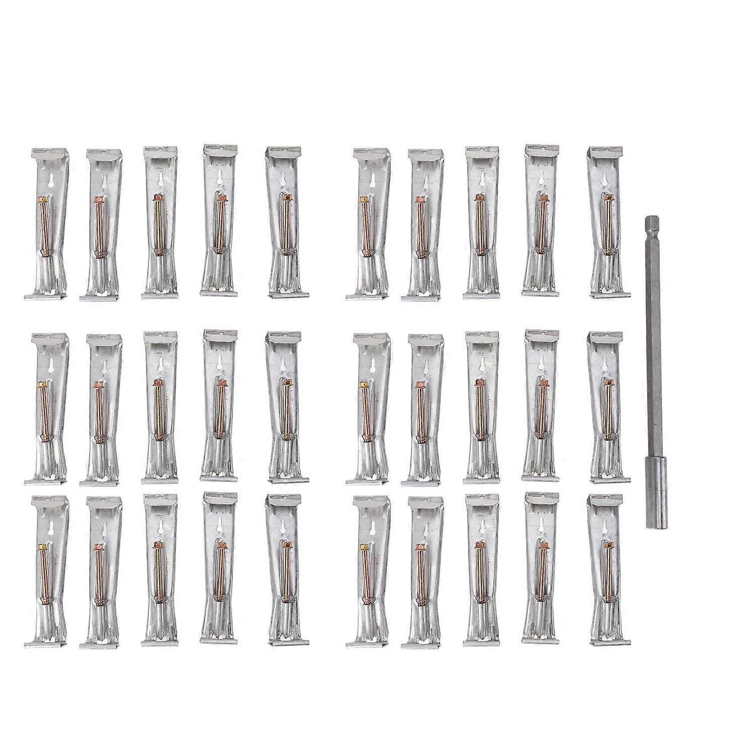 30pcs Quick Screw Gutter Hangers Professional Aluminum 5inch Hidden Rain Gutter Bracket Hooks for Sa