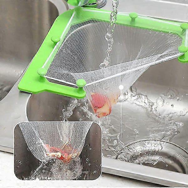 GuangTouL Triangle Tri-Holder Sink Strainer with 100 Filter Bags for Easy Kitchen Waste Disposal and Space-Saving Design