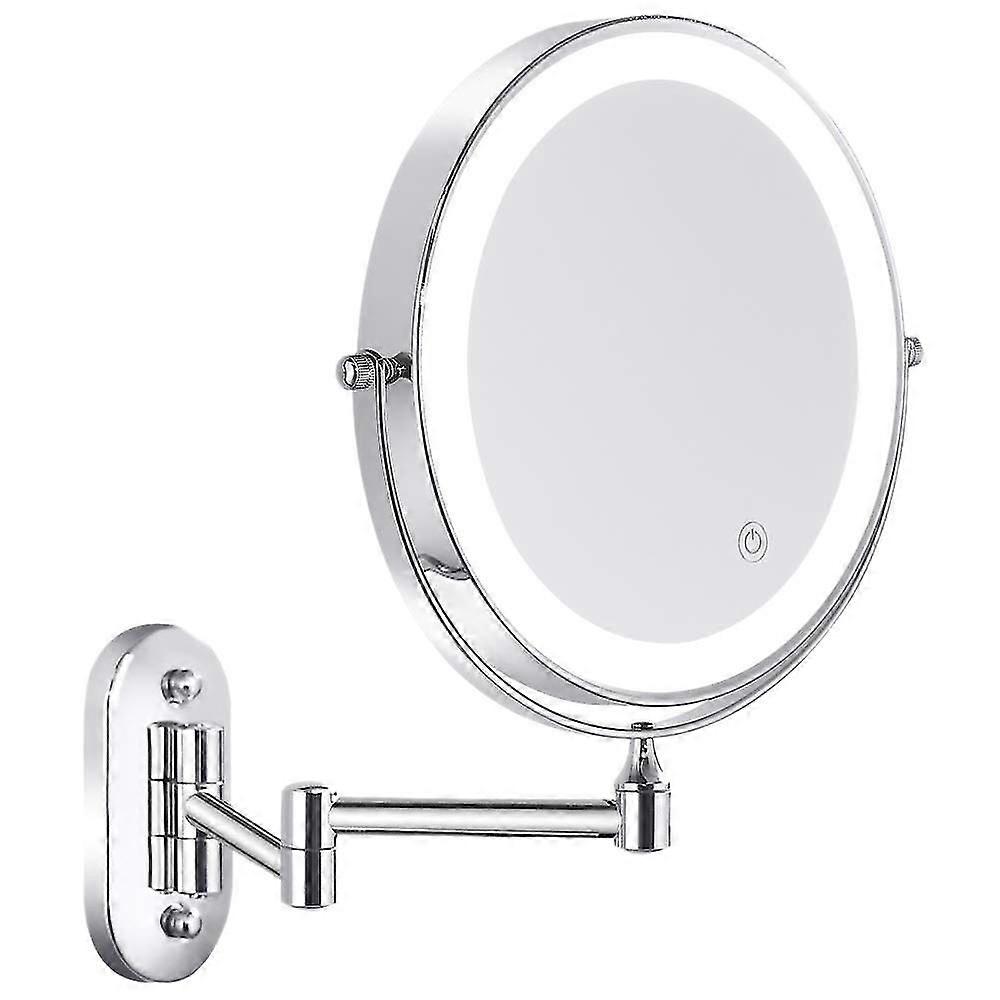 Vanity Bathroom Bath With Led Swivel Folding Lighted 1x/5x Magnification Cosmetic Mirror