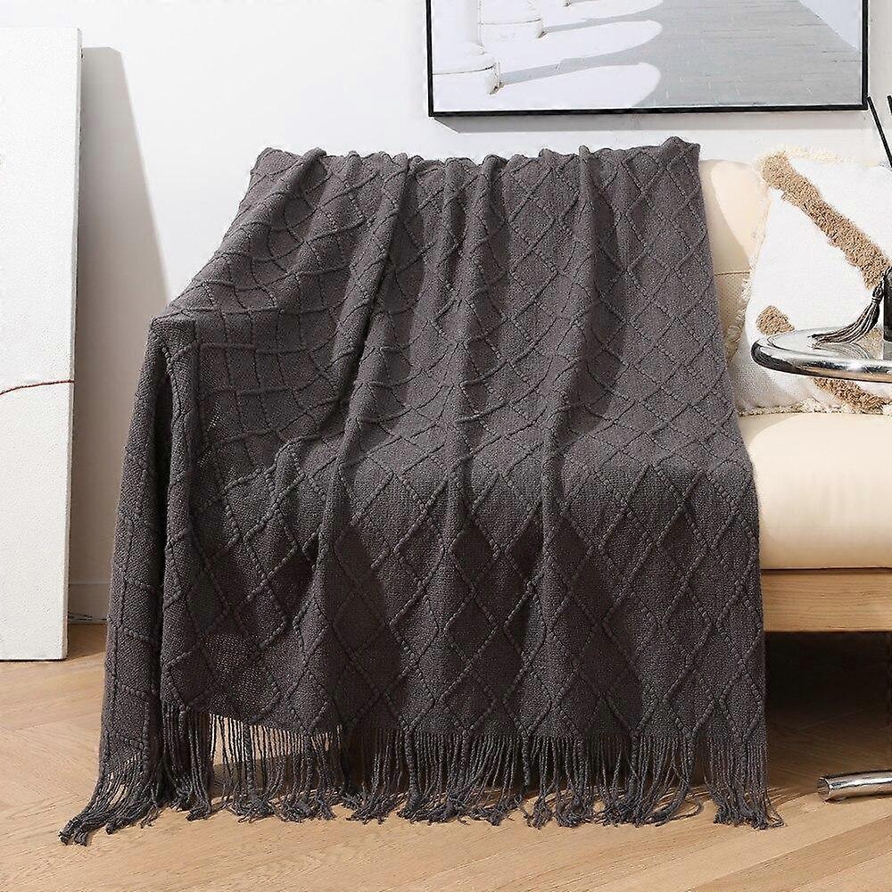 Knit Plaid Sofa Blanket with Tassel Super Soft Bohemia Throw Blanket for Bed Sofa Cover Bedspread Decor Blankets