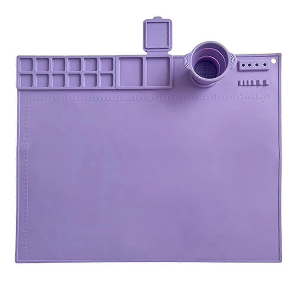Silicone Paint Mat Casting Molds Mat With Palette Casting Molds Mat With Cup Washable Graffiti Silicone Sheet For Art Painting