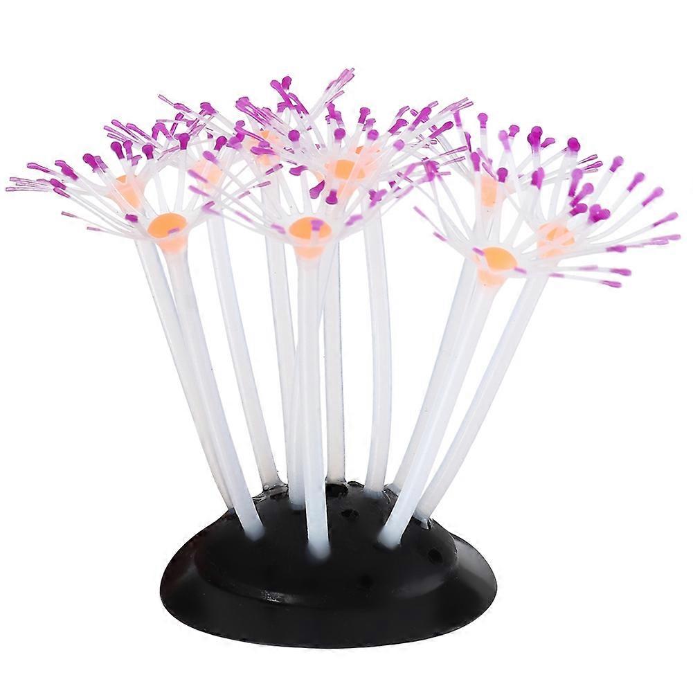 Silicone Artificial Suction Cup Base Feather Coral Aquarium Decoration