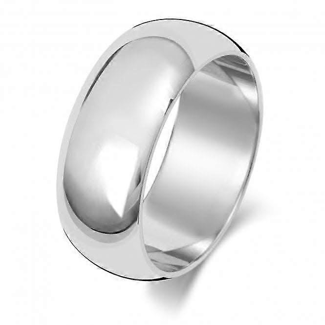 Wedding Band 18K D Shape 8mm Wedding Ring WQ108WUL