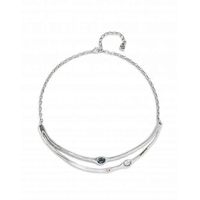 Sunshine Silver Plated Rigid Grey White Pink Faceted Crystal Necklace COL1927MCLMTL0U