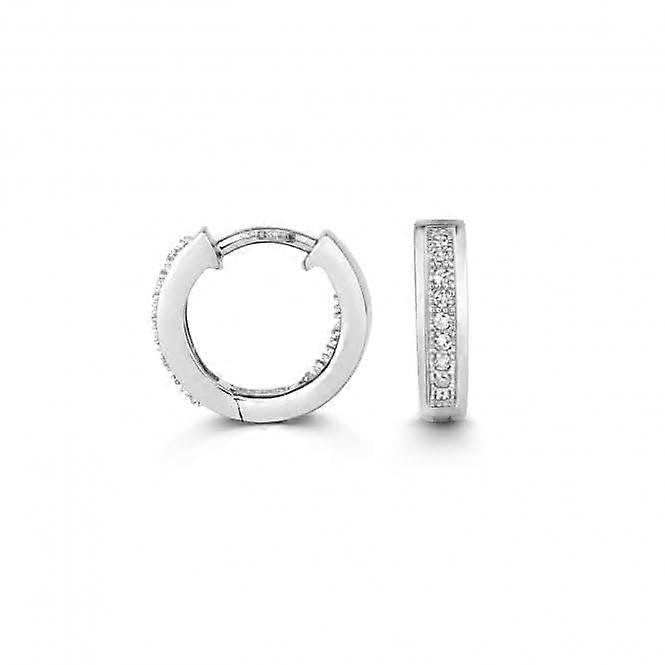 Diamond Jewellery 9ct White Gold Diamond Huggies Earrings ED134W