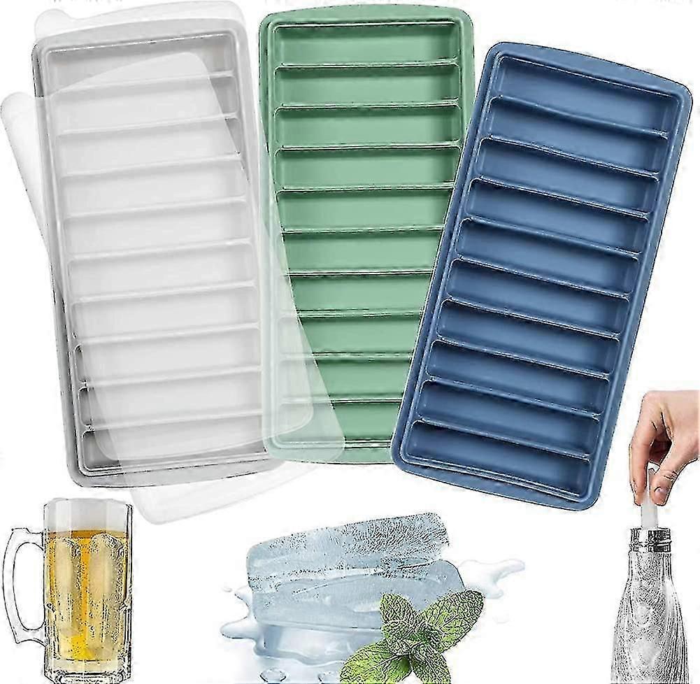 3 Pack Ice Cube Tray, Easy Release Reusable Ice Cube, Silicone, With No-spill Gift