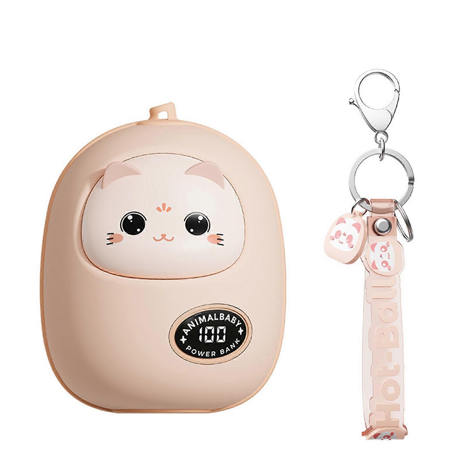 USB Charging Warm Hand Treasure Pocket Hand Warmer Charging Treasure Charging Cartoon Mini Portable Power Cute Present  Pink