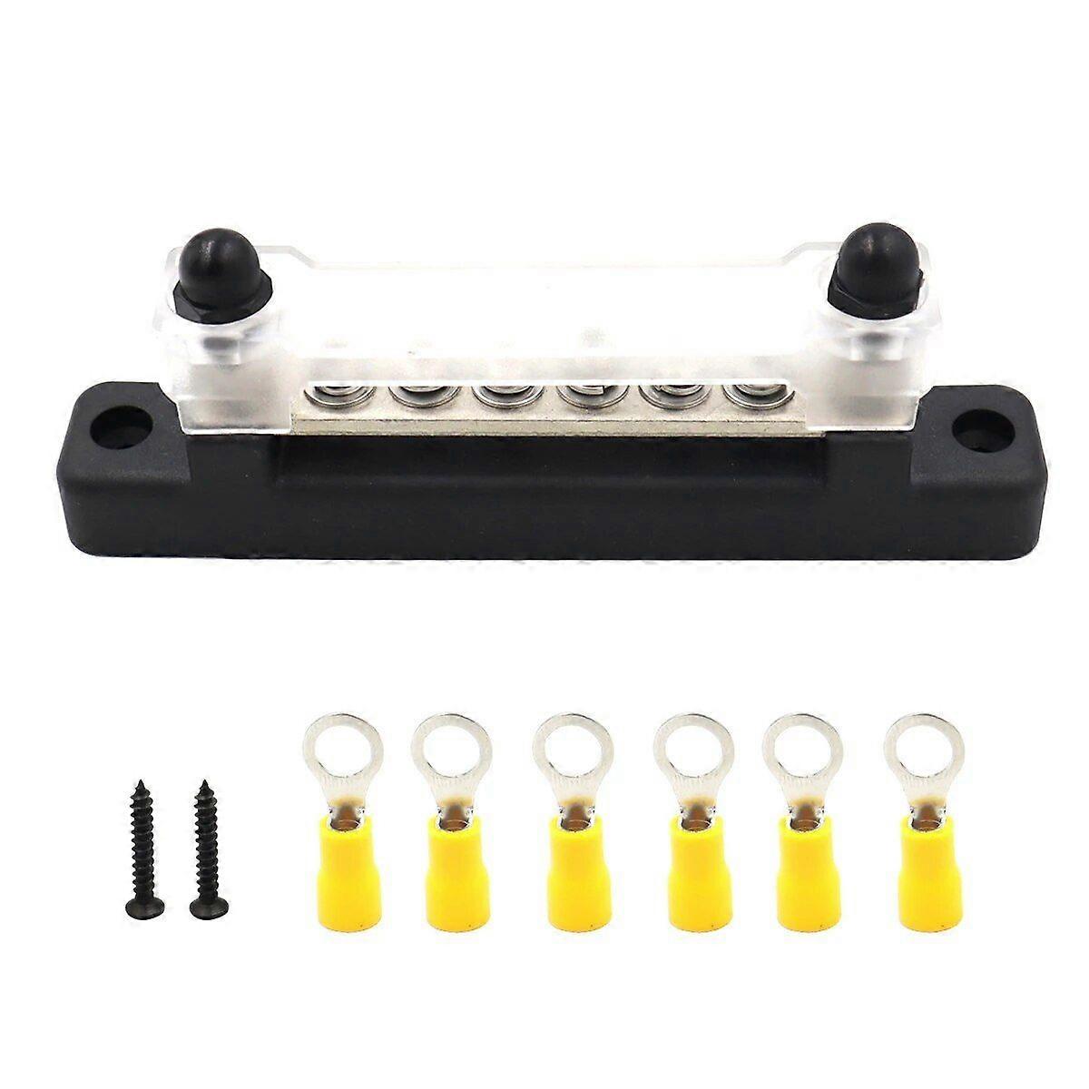 Car Terminal Block Negative Bus Bar 150A 12V Power Distribution Block M6 Termianl Bus for Automotive Boat Solar System