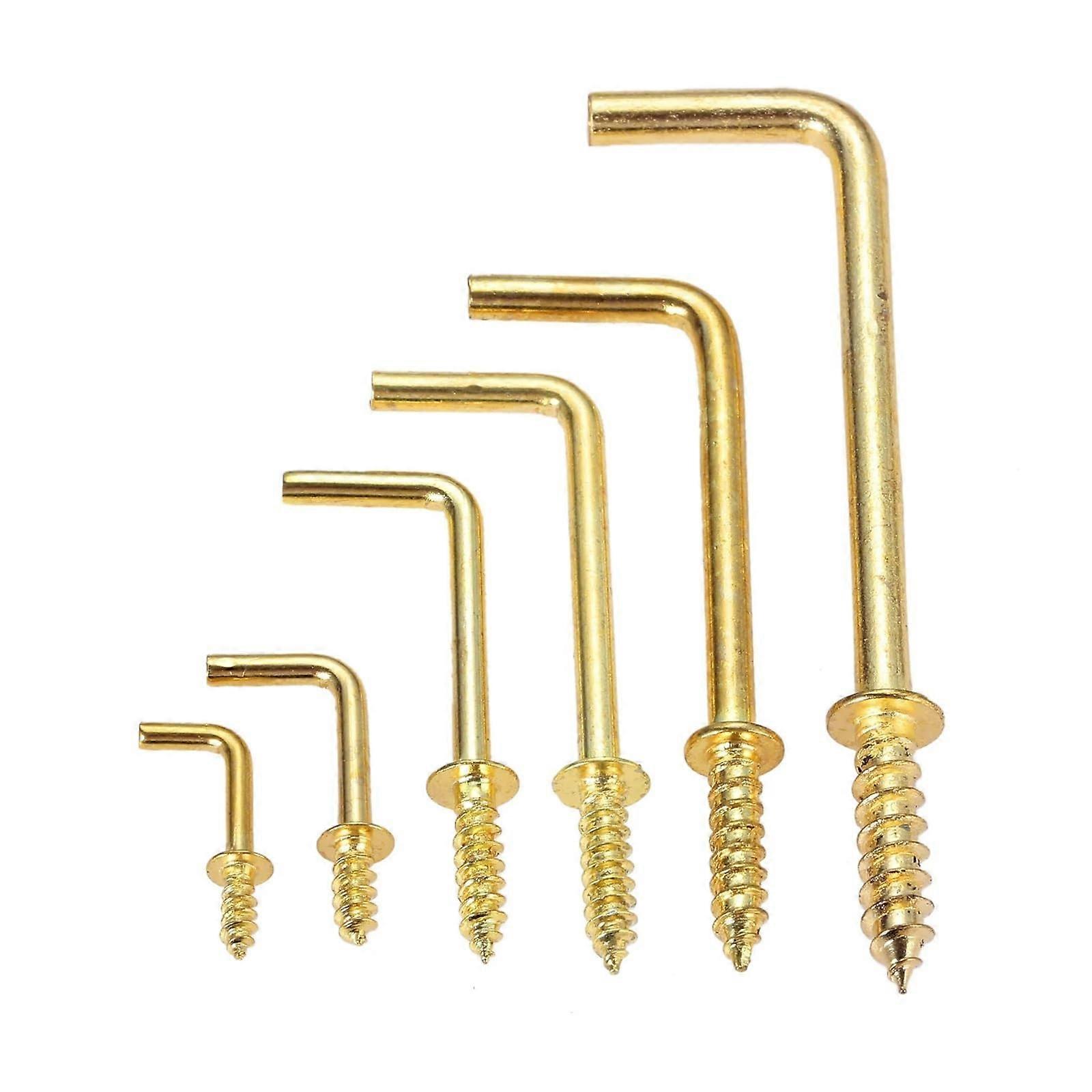 L-Shaped Right Angle Anchor Bolt, 20pcs L-Shape Golden Hook Right-Angle Self-Tapping Screws