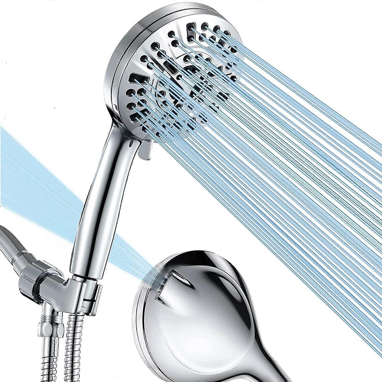 Hand-Movable Showerhead with High Pressure Water Flow, Adjustable 10-Spray Modes for Enhanced Shower Experience