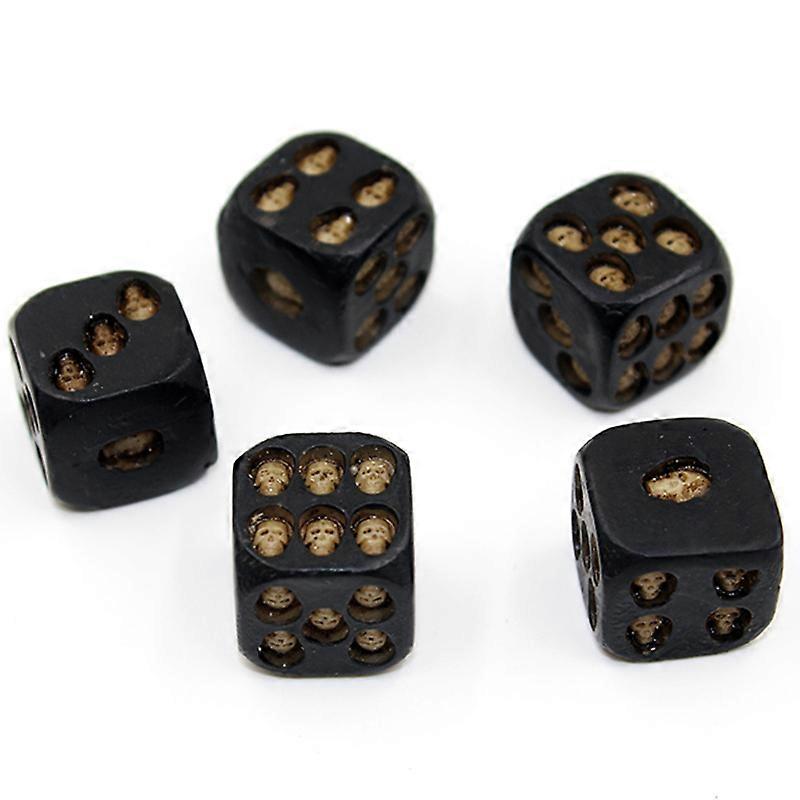 5 Pcs Skeleton Dice Scary Novelty Decorative Ornament 6 Sided D6 Dice Vintage Skeleton Head Bone Dice Cube Table Ornament