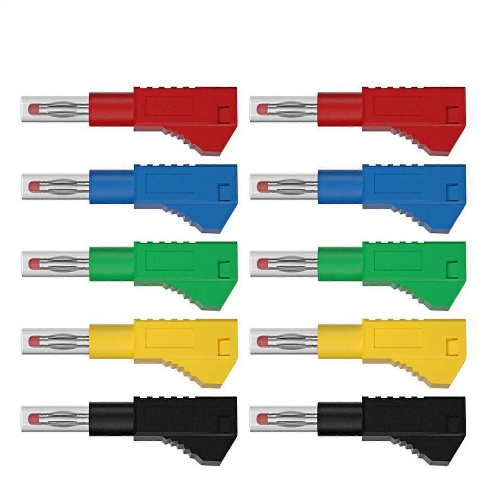 4mm Banana Wire Solder Retractable Stackable Solder in line Electrical Tool Connector Assembly Test(Blue)