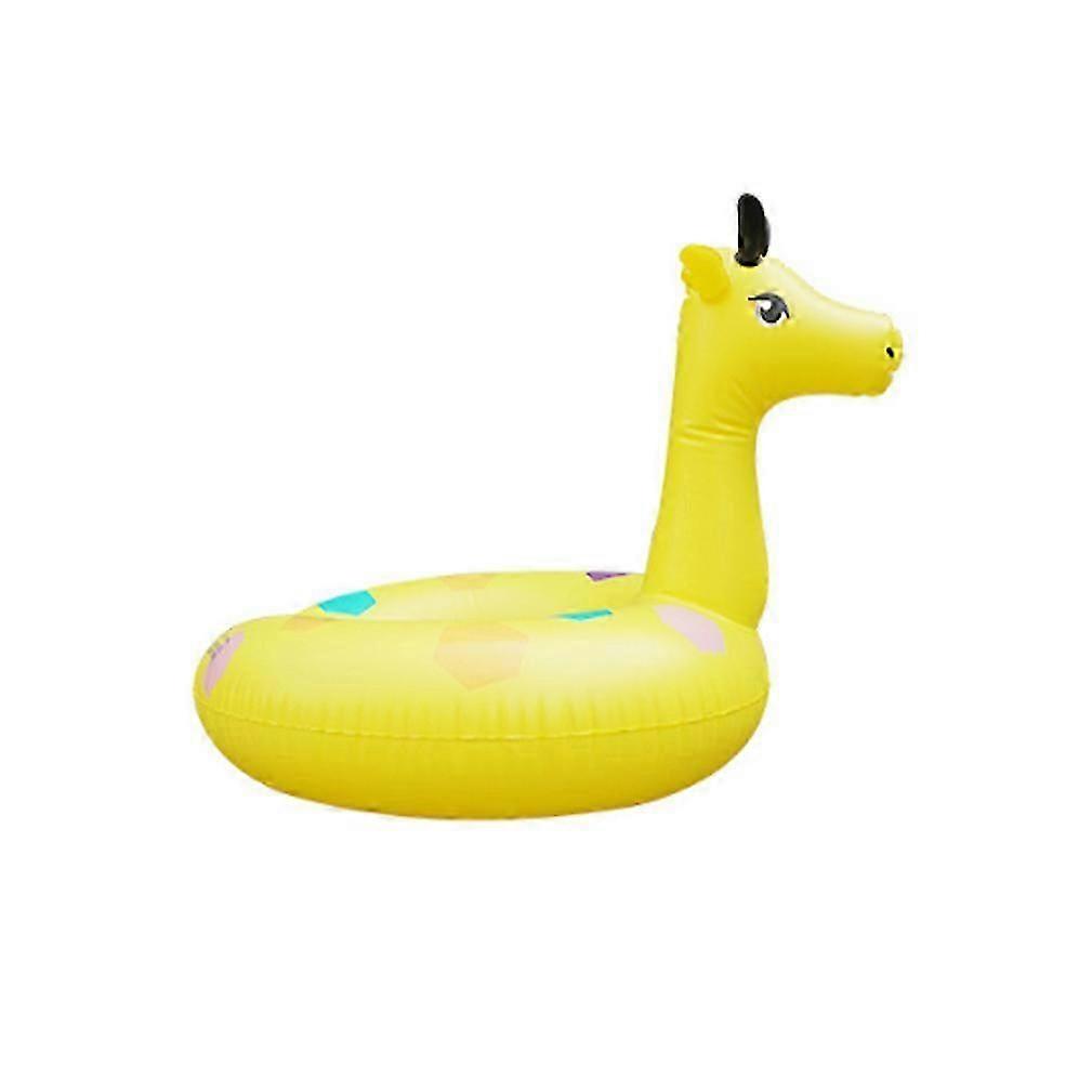 Yellow Giraffe Ride On Pool Float Inflatable Swimming Ring for Kids