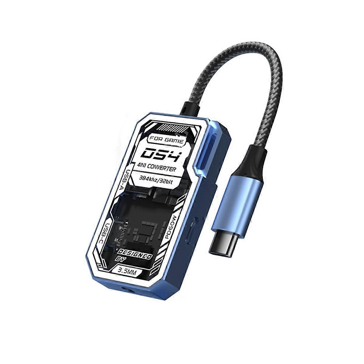 4 in 1 Transparent Usb C Hub Usb Splitter Type C Hub for Laptops