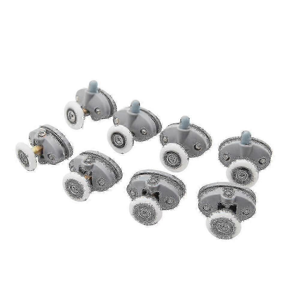 مجموعة عجلات بكرة النايلون المكونة من 8 قطع لكابينة الاستحمام انزلاق باب زجاجي بقطر 25 مم