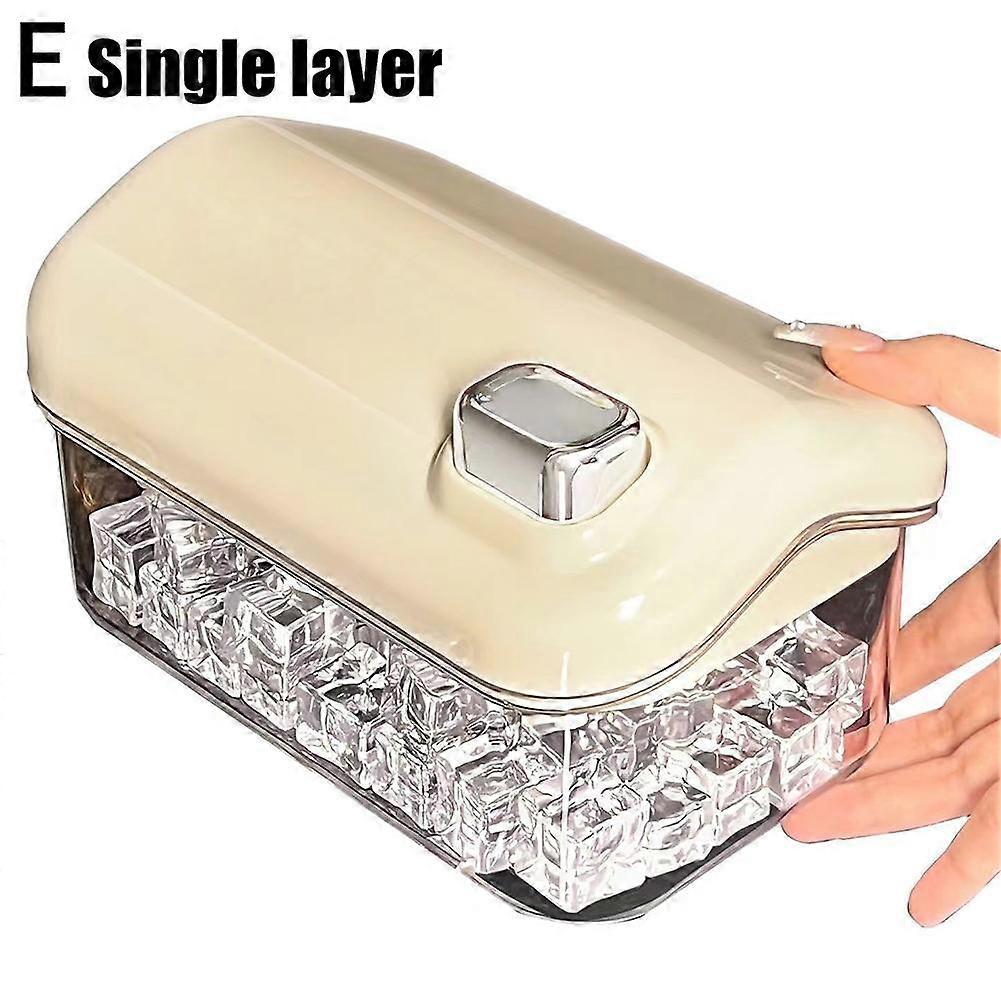 Ice Cube Tray Ice Mold Double Layer Ice Cube Maker with Lid Home One Button