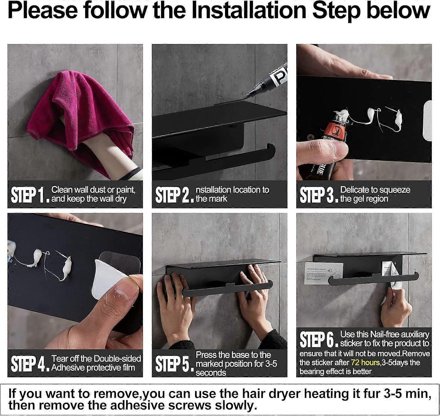 No Punch Bathroom Paper Towel Holder