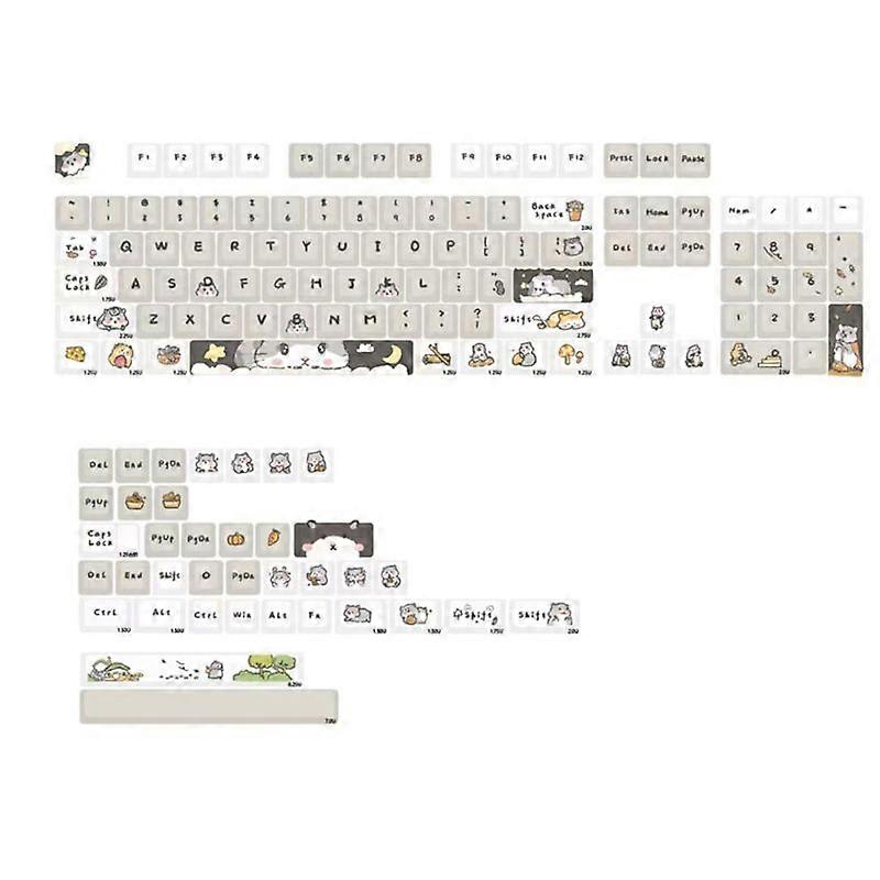 XDA Profile Keycaps Thick PBT Keycap Set for 141 Keys Gray Mouse Key Caps