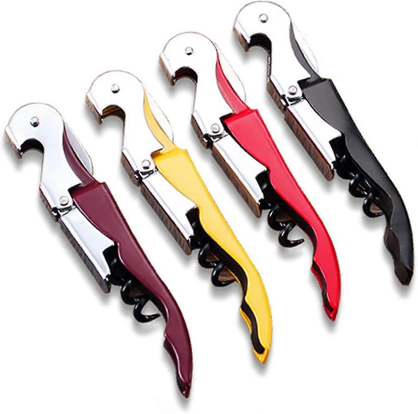 Robust Stainless Steel Double-Hinged Waiter's Corkscrew and Multi-Function Bottle Opener