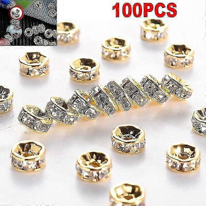 100pcs 6mm 8mm Silver Gold Spacer Beads for DIY