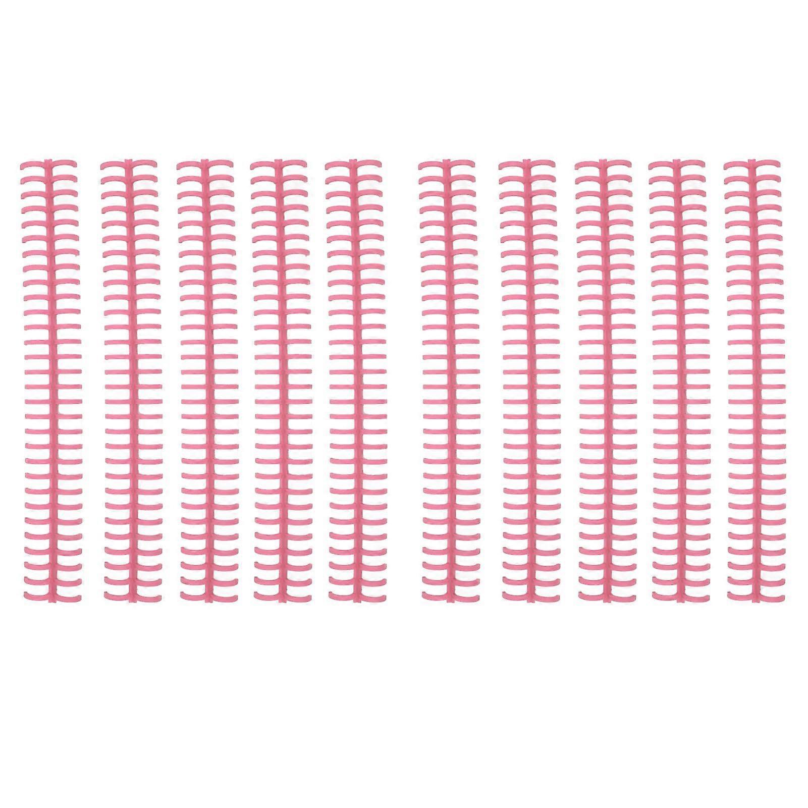 10Pcs Δένοντας Σπονδυλικές Στήλες Σπείρες Σπείρες Χτένες 30 Τρύπες Πλαστική Λωρίδα για Χαλαρά Φύλλα 1/2in Διάμετρος Ροζ