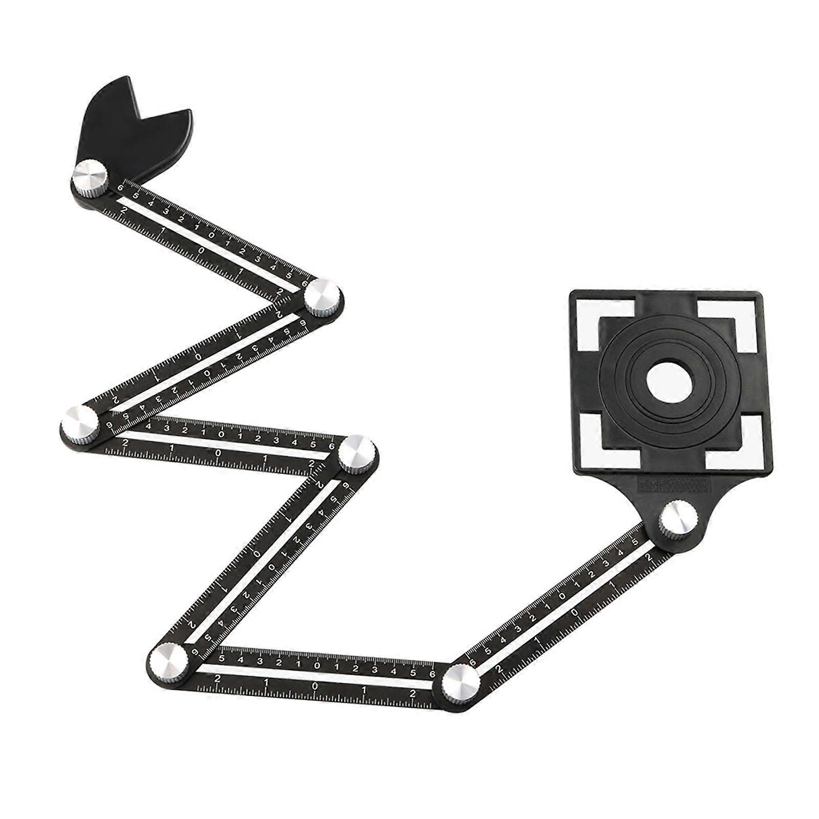 Multi Angle Measuring Ruler, with Fish Tail with Drilling Locator for Layout