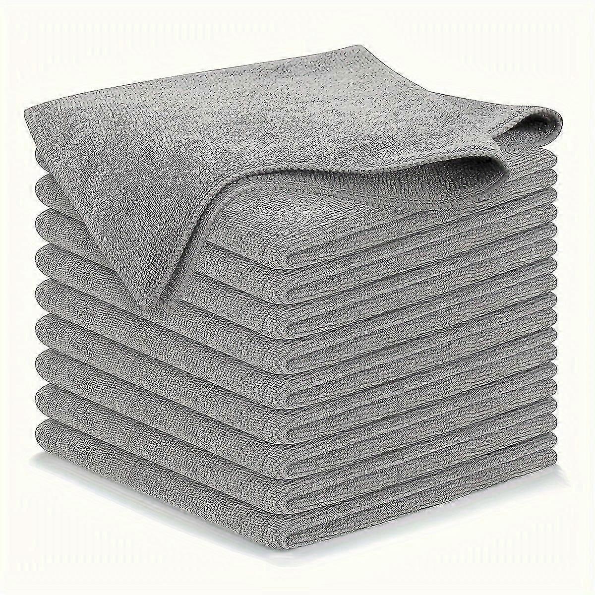 Paquet de 10 serviettes de nettoyage en microfibre - Chiffons en fibres ultra-fines, super absorbants et anti-rayures pour la cuisine, le verre, les appareils électroménagers, etc.