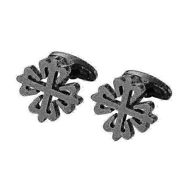 Manchetknapper sort farve korsfarere manchetknapper mat rustfrit stål manchetknapper til herre julegaver bryllup brudgom