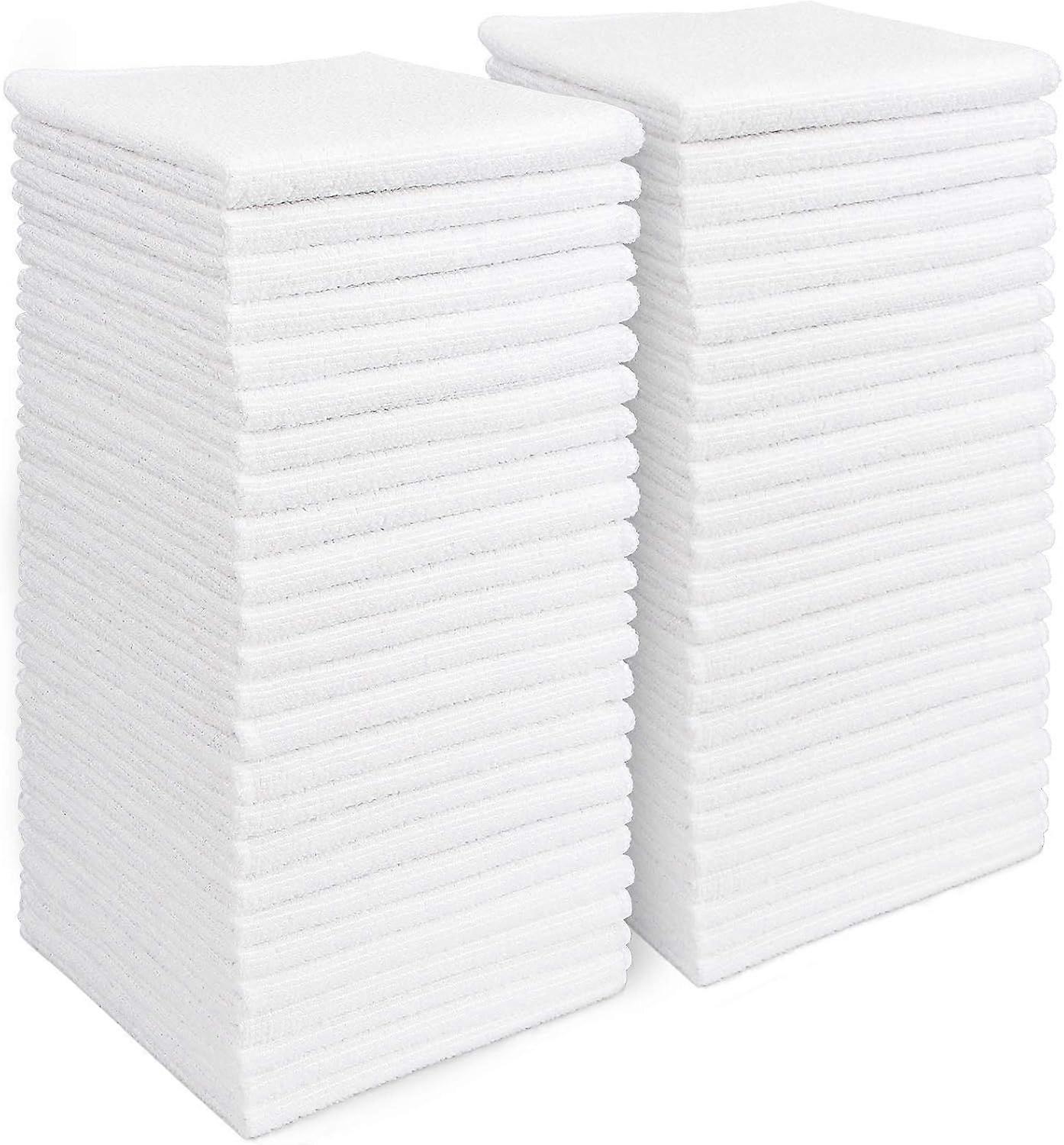 2025 Latest Model Microfiber Cleaning Cloths,White 50PK, Absorbent Cleaning Towels, Lint Free Rags, Kitchen