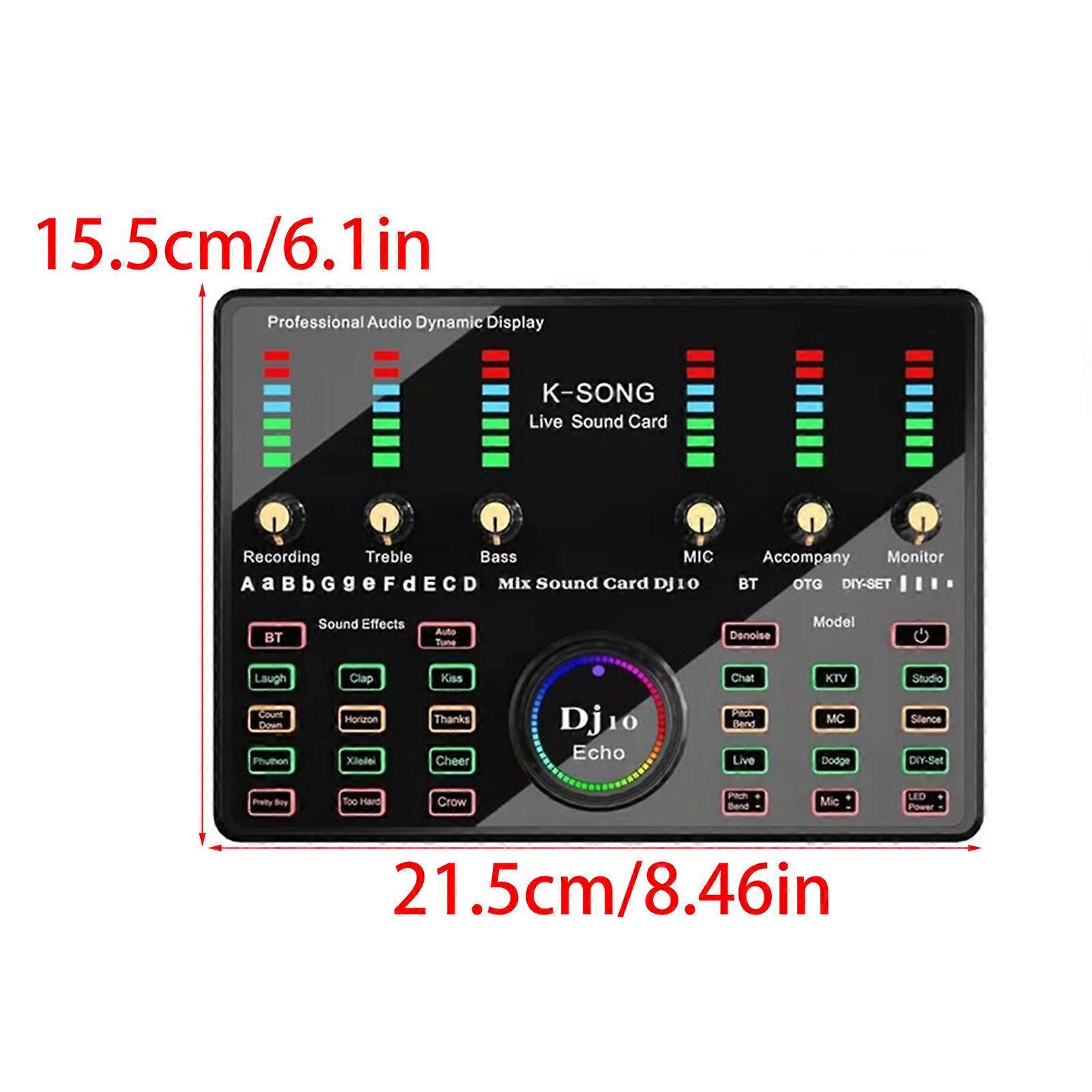 External Multi-function Sound Card Bluetooth-compatible Sound Board Live Kits DJ Studio Streaming System Live Kits Multicolor