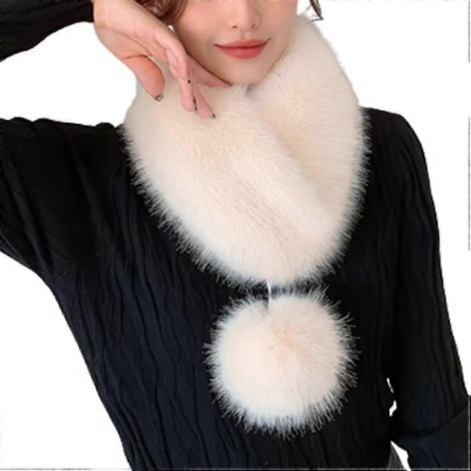 Kış Kalınlaşmak Yumuşak Isınma Kürk Eşarp Kış Yumuşak Boyun Kürklü Eşarplarsuni Yün Önlük Kadın Eşarp Kürk Yaka Eşarp Kadınlar Için