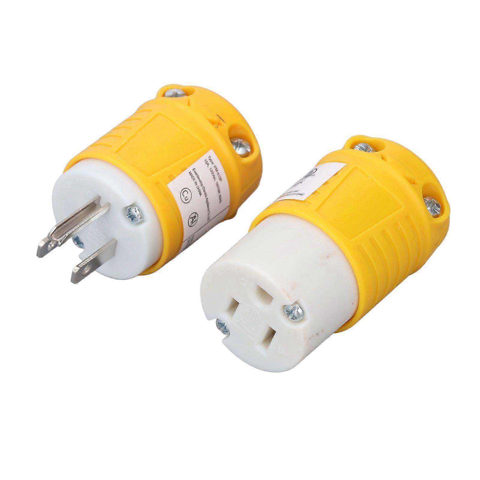 高品質(オスとメスの1ペア)NEMA5-15P交換プラグとNEMA5-15R交換