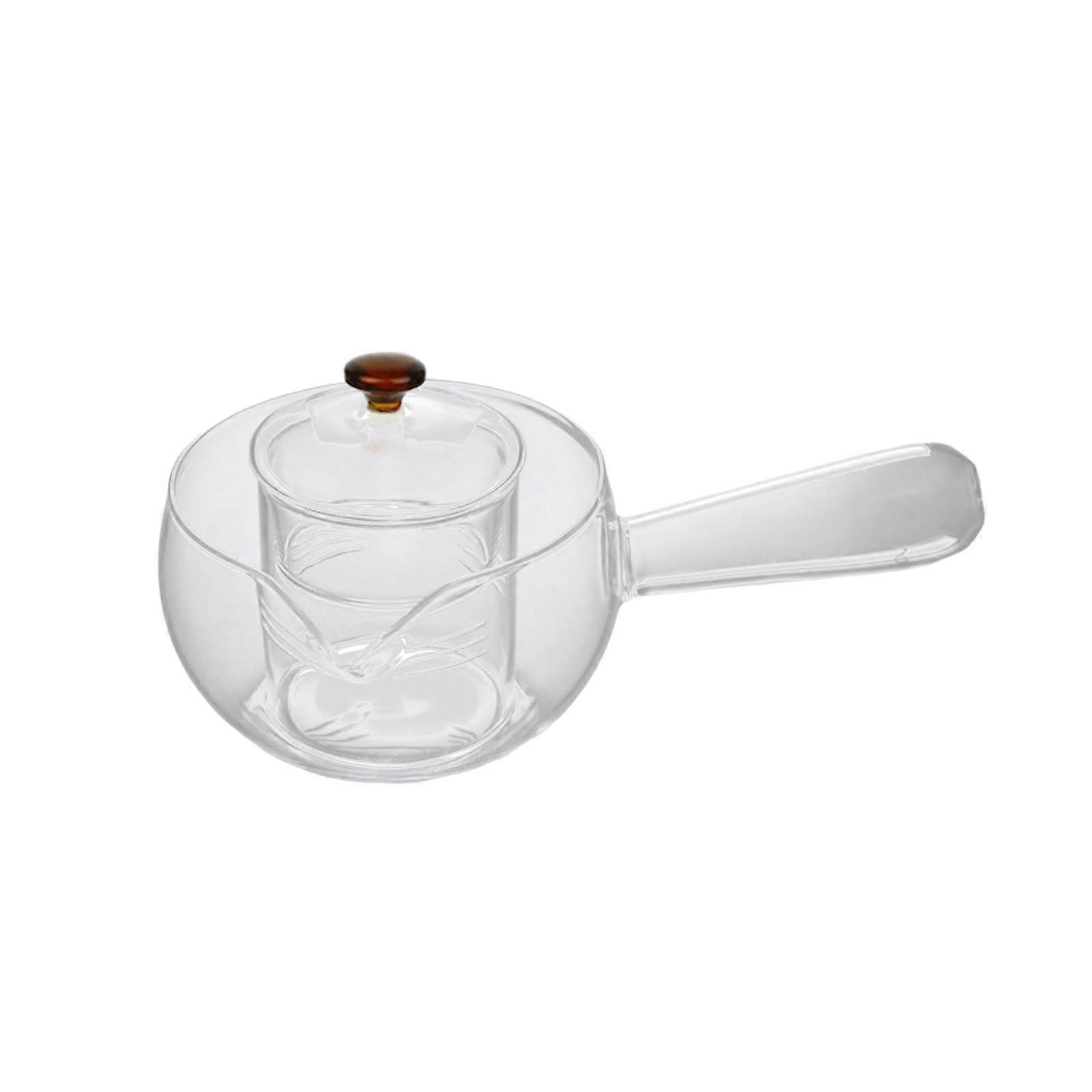 Glass Teapot 450ml Thickened Transparent Blooming Tea Maker Portable Durable