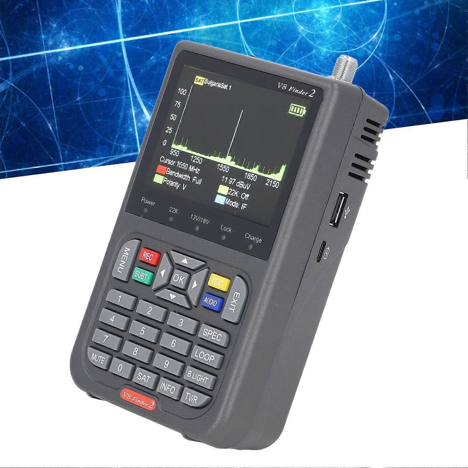 Satellite Finder 950‑2150MHz 3.5 Inch Screen Digital SAT Meter DVB S2X S2 S Signal Receiver DC5V 9V 12V