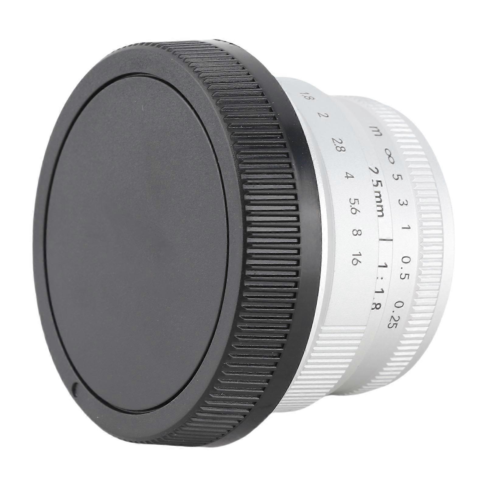 25mm F1.8 Mark II Large Aperture APS‑C Manual Focus Fixed Lens Fit for M Mount M M2 M3 M5 M6 M10 M100 M50 M200 Silver