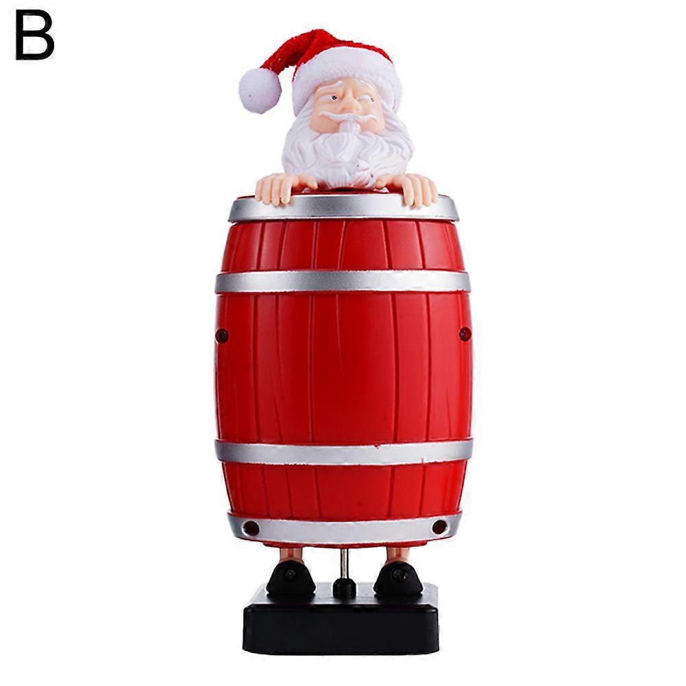 Funny Santa Claus Cigarette Dispenser Automatic Wooden Bucket Cigarette Retro Uncle Cigarette Box Dispenser Prank