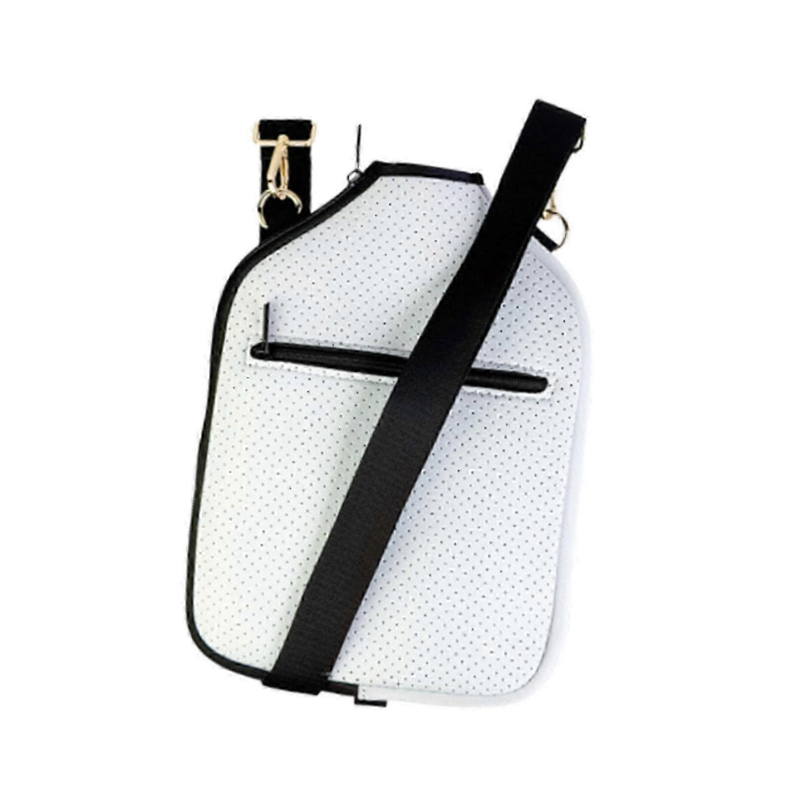 Neoprene Paddle Cover Case with Shoulder Strap for Easy Storage Carrier Racket Sleeve in White Color