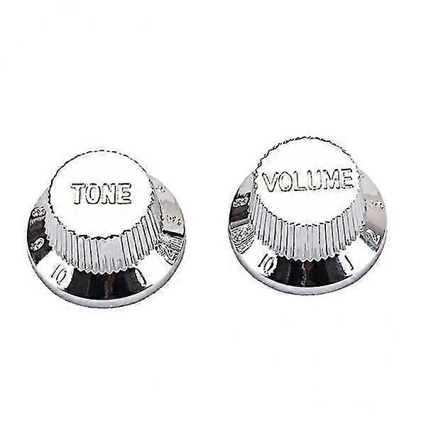 2xChrome ABS Plastic Guitar Tone volume knobs Buttons for Guitar Bass