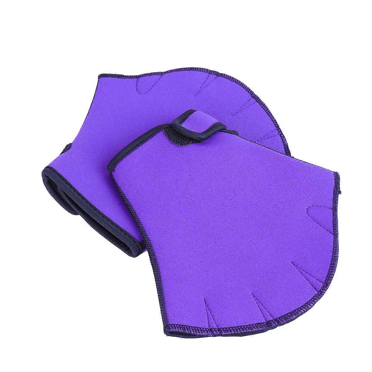 Paddling Gloves Webbed Paddle Swim Gloves Size L Tone And Strengthen Muscles Purple 1 Pair