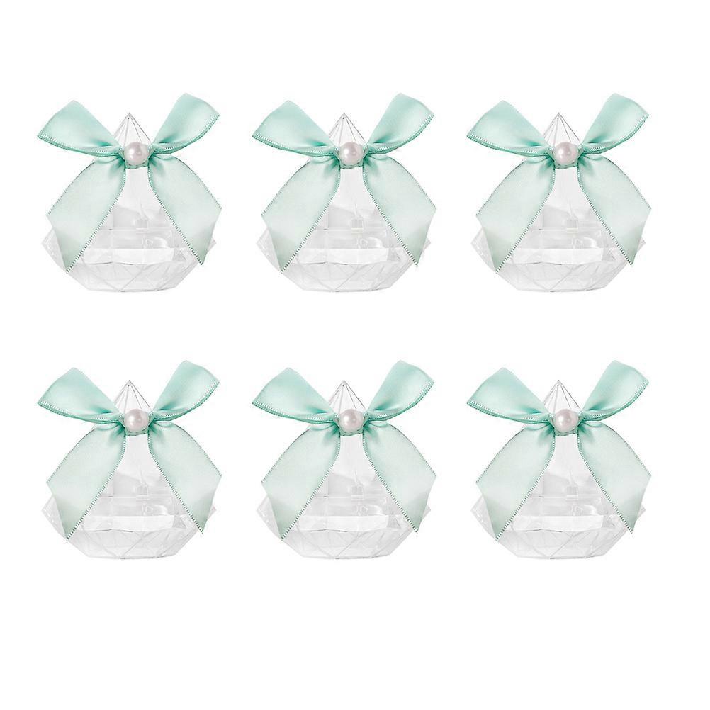 Decorative Candy Box Wedding Decorative Plastic Candy Container Blue 6Pcs