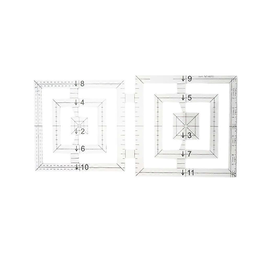 Clear Quilting Ruler Double Square Twin Ruler Acrylic For Sewing And Embroidery Projects 1Pcs