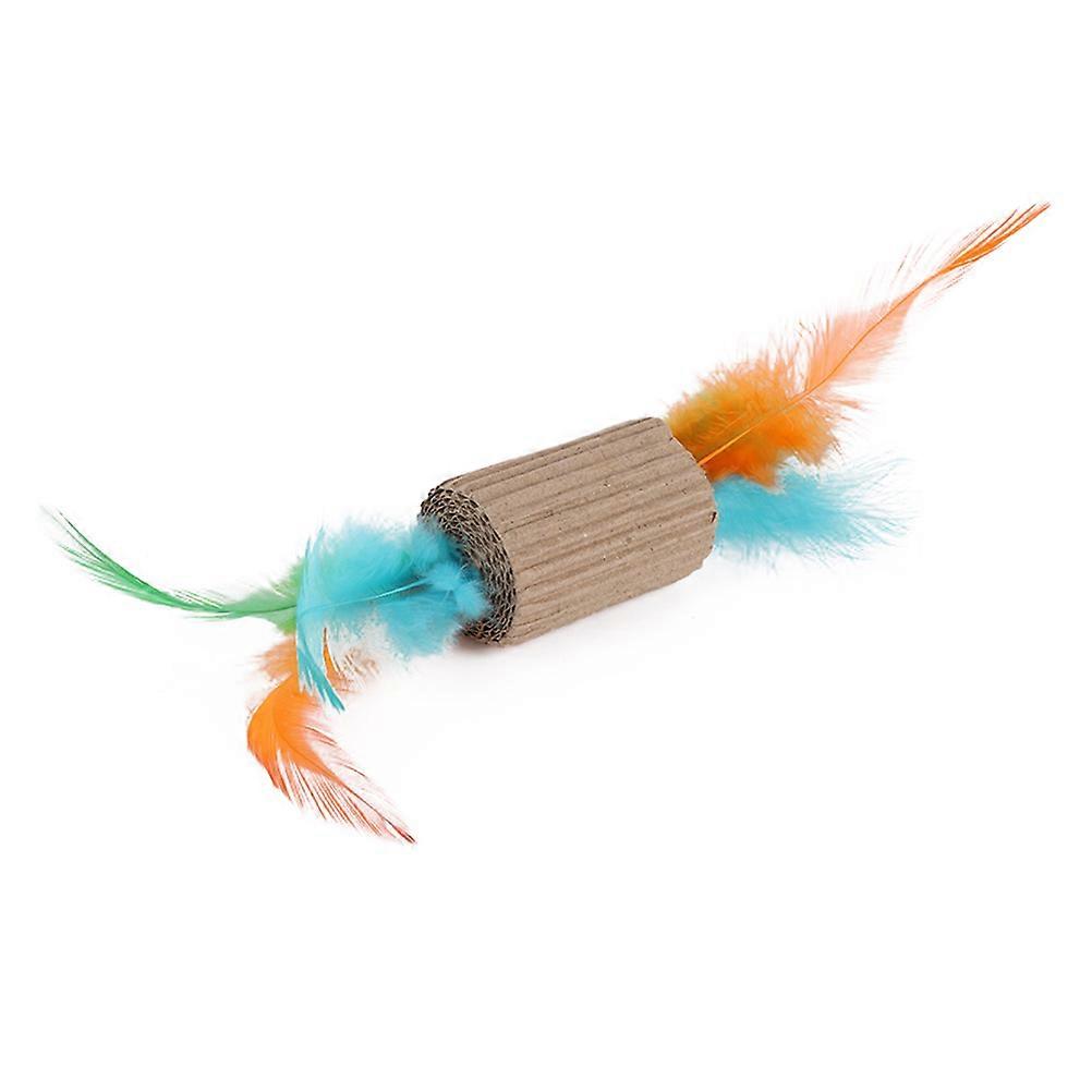 Cat Toy With Wood Corrugated Paper Toy Fun Colorful Pet Toy Claw Grinding Kitten Necessities Exercising 1Pcs