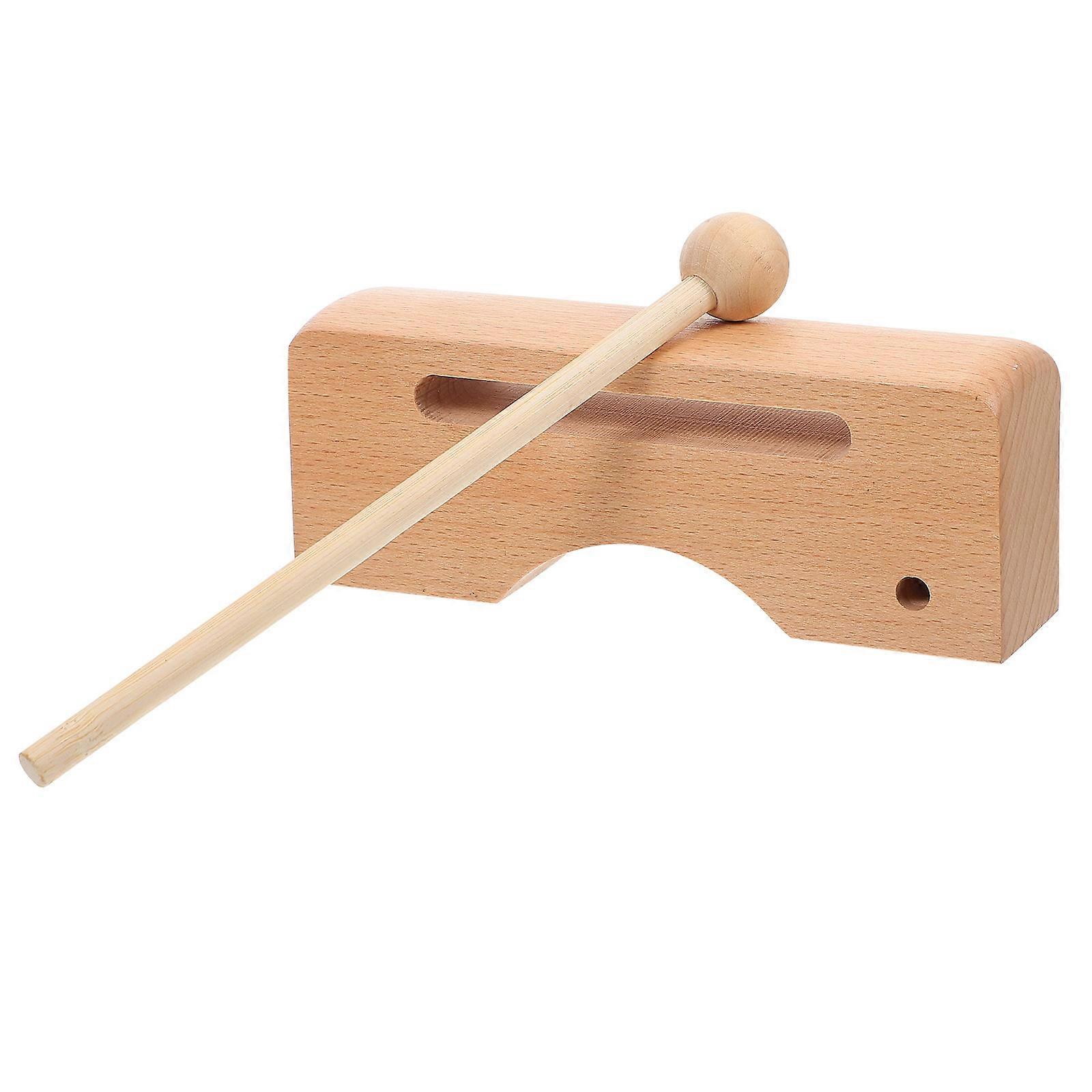 Wood Percussion Block Light Brown Musical Plaything for Playing Educational Fun