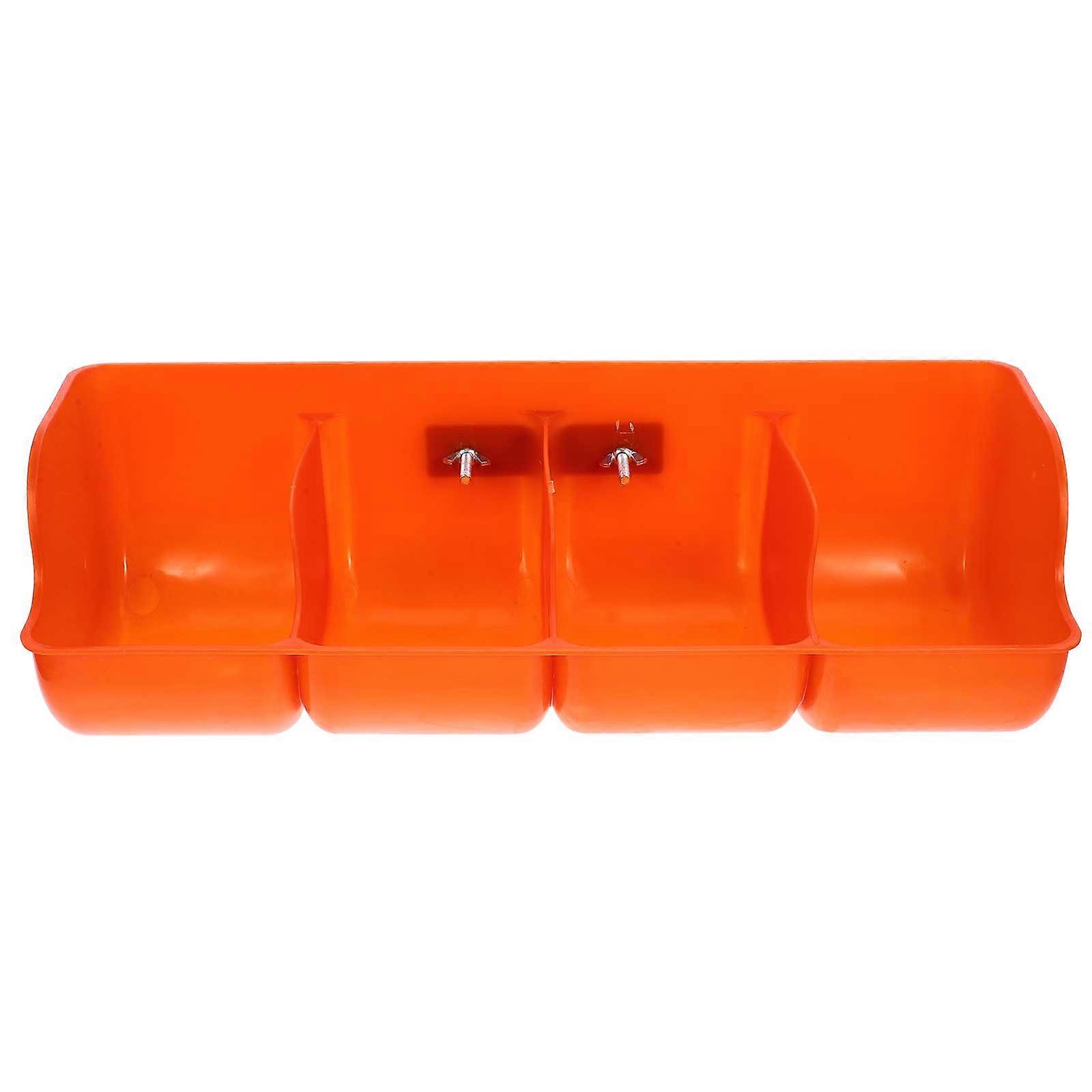 1pc Plastic Pig Feeder 4 Compartment Farm Feeding Groove